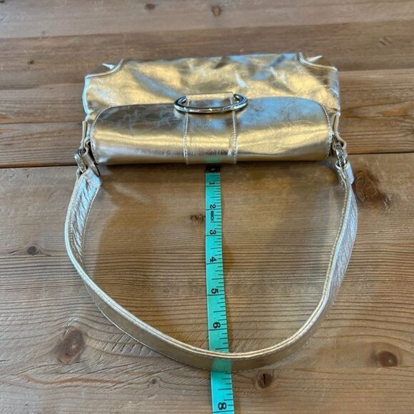 Jenny Vera Pelle Gold Metallic Leather Italian Bag - Picture 11 of 12